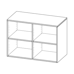 Aufsatzregal, 2 Ordnerhöhen - B/H/T: 100x72x50 cm