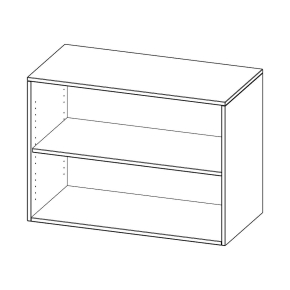 Aufsatzregal, 2 Ordnerhöhen - B/H/T: 100x72x60 cm