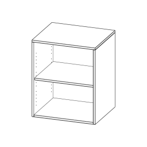 Aufsatzregal, 2 Ordnerhöhen - B/H/T: 60x72x40 cm