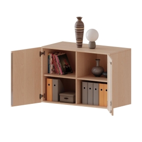 Aufsatzschrank für ErgoTray Serie, 2 Ordnerhöhen - B/H/T: 104.5x72x40 cm