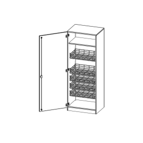 Sportschrank, 5 Ordnerhöhen, Türanschlag links - B/H/T: 70.3x190x60 cm