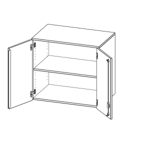 Aufsatzschrank, 2 Ordnerhöhen - B/H/T: 80x72x50 cm