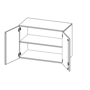 Aufsatzschrank, 2 Ordnerhöhen - B/H/T: 100x72x50 cm