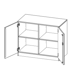 Schrank, 2 Ordnerhöhen - B/H/T: 100x82x50 cm