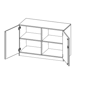 Schrank, 2 Ordnerhöhen - B/H/T: 120x82x50 cm