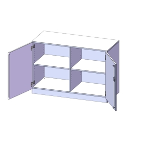 Schrank, 2 Ordnerhöhen - B/H/T: 120x82x50 cm