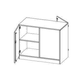 Raumteiler Schrank, 2 Ordnerhöhen - B/H/T: 100x82x50 cm