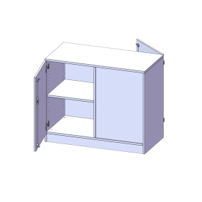 Raumteiler Schrank, 2 Ordnerhöhen - B/H/T: 100x82x50 cm