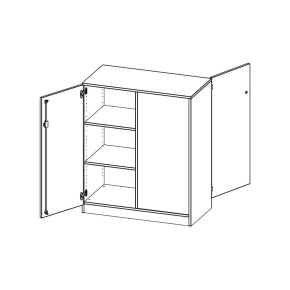 Raumteiler Schrank, 3 Ordnerhöhen - B/H/T: 100x118x50 cm