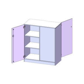 Raumteiler Schrank, 3 Ordnerhöhen - B/H/T: 100x118x50 cm