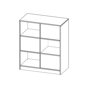 Raumteiler Regal, 3 Ordnerhöhen - B/H/T: 100x118x50 cm