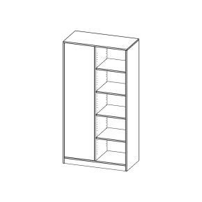Raumteiler Regal, 5 Ordnerhöhen - B/H/T: 100x190x50 cm