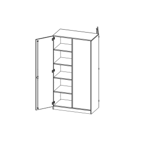 Raumteiler Schrank, 5 Ordnerhöhen - B/H/T: 100x190x50 cm