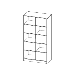 Raumteiler Regal, 5 Ordnerhöhen - B/H/T: 100x190x50 cm