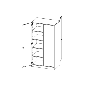 Raumteiler Schrank, 5 Ordnerhöhen - B/H/T: 100x190x60 cm