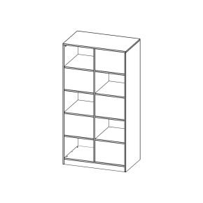 Raumteiler Regal, 5 Ordnerhöhen - B/H/T: 100x190x60 cm