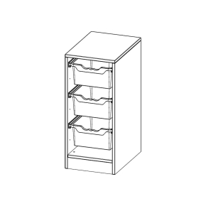 ErgoTray Regal, einreihig, 2 Ordnerhöhen - B/H/T: 36.1x82x50 cm