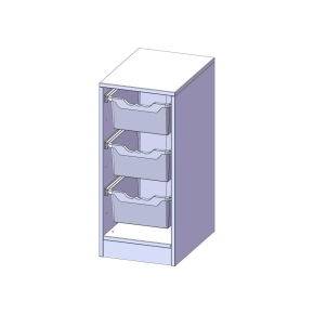 ErgoTray Regal, einreihig, 2 Ordnerhöhen - B/H/T: 36.1x82x50 cm