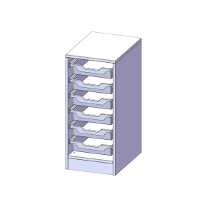 ErgoTray Regal, einreihig, 2 Ordnerhöhen - B/H/T: 36.1x82x50 cm