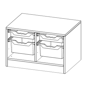 ErgoTray Regal, zweireihig, 1 Ordnerhöhe - B/H/T: 70.3x46x50 cm