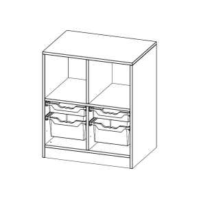 ErgoTray Regal, zweireihig, 2 Ordnerhöhen - B/H/T: 70.2x82x50 cm ErgoTray Regal, zweireihig, 2 Ordnerhöhen - B/H/T: 70.2x82x50 cm