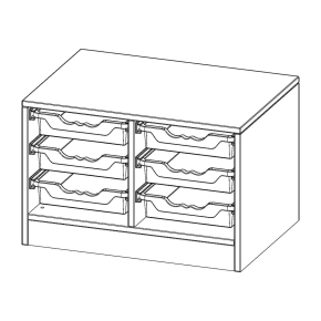 ErgoTray Regal, zweireihig, 1 Ordnerhöhe - B/H/T: 70.3x46x50 cm