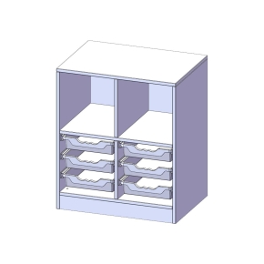ErgoTray Regal, zweireihig, 2 Ordnerhöhen - B/H/T: 70.2x82x50 cm