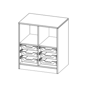 ErgoTray Regal, zweireihig, 2 Ordnerhöhen - B/H/T: 70.2x82x50 cm