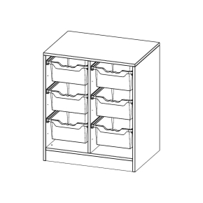 ErgoTray Regal, zweireihig, 2 Ordnerhöhen - B/H/T: 70.2x82x50 cm