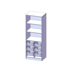 ErgoTray Regal, zweireihig, 5 Ordnerhöhen - B/H/T: 70.3x190x50 cm