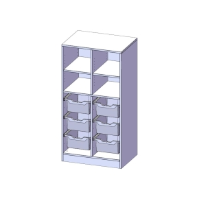 ErgoTray Regal, zweireihig, 3,5 Ordnerhöhen - B/H/T: 70.3x136x50 cm