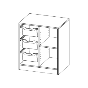 ErgoTray Regal, zweireihig, 2 Ordnerhöhen - B/H/T: 70.2x82x50 cm