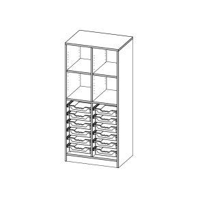 ErgoTray Regal, zweireihig, 4 Ordnerhöhen - B/H/T: 70.3x154x50 cm ErgoTray Regal, zweireihig, 4 Ordnerhöhen - B/H/T: 70.3x154x50 cm