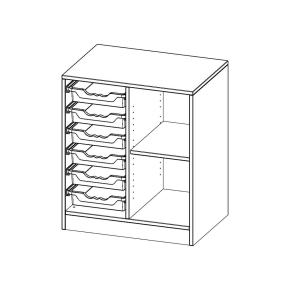 ErgoTray Regal, zweireihig, 2 Ordnerhöhen - B/H/T: 70.2x82x50 cm