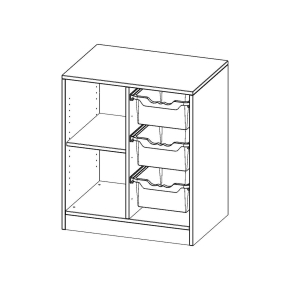 ErgoTray Regal, zweireihig, 2 Ordnerhöhen - B/H/T: 70.2x82x50 cm