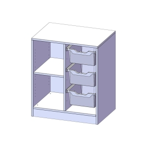 ErgoTray Regal, zweireihig, 2 Ordnerhöhen - B/H/T: 70.2x82x50 cm