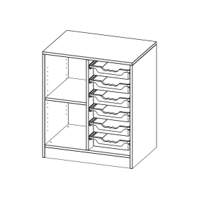 ErgoTray Regal, zweireihig, 2 Ordnerhöhen - B/H/T: 70.2x82x50 cm
