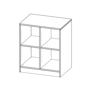 ErgoTray Regal, zweireihig, 2 Ordnerhöhen - B/H/T: 70.2x82x50 cm