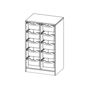 ErgoTray Regal, zweireihig, 3 Ordnerhöhen - B/H/T: 70.3x118x50 cm