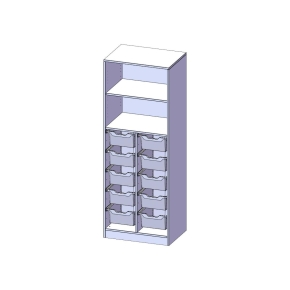ErgoTray Regal, zweireihig, 5 Ordnerhöhen - B/H/T: 70.3x190x50 cm
