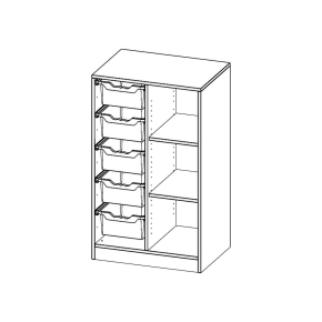 ErgoTray Regal, zweireihig, 3 Ordnerhöhen - B/H/T: 70.3x118x50 cm ErgoTray Regal, zweireihig, 3 Ordnerhöhen - B/H/T: 70.3x118x50 cm
