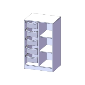 ErgoTray Regal, zweireihig, 3 Ordnerhöhen - B/H/T: 70.3x118x50 cm ErgoTray Regal, zweireihig, 3 Ordnerhöhen - B/H/T: 70.3x118x50 cm