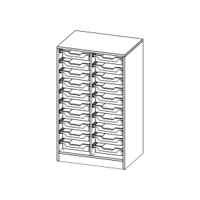 ErgoTray Regal, zweireihig, 3 Ordnerhöhen - B/H/T: 70.3x118x50 cm