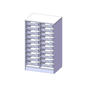 ErgoTray Regal, zweireihig, 3 Ordnerhöhen - B/H/T: 70.3x118x50 cm