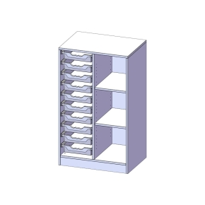 ErgoTray Regal, zweireihig, 3 Ordnerhöhen - B/H/T: 70.3x118x50 cm