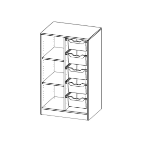 ErgoTray Regal, zweireihig, 3 Ordnerhöhen - B/H/T: 70.3x118x50 cm