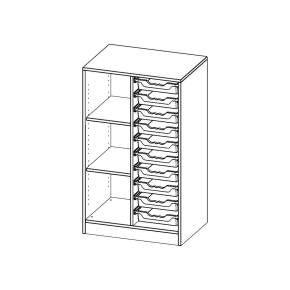 ErgoTray Regal, zweireihig, 3 Ordnerhöhen - B/H/T: 70.3x118x50 cm