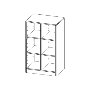 ErgoTray Regal, zweireihig, 3 Ordnerhöhen - B/H/T: 70.3x118x50 cm