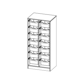 ErgoTray Regal, zweireihig, 4 Ordnerhöhen - B/H/T: 70.3x154x50 cm ErgoTray Regal, zweireihig, 4 Ordnerhöhen - B/H/T: 70.3x154x50 cm
