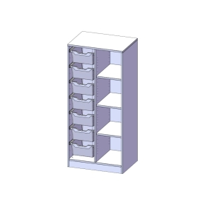 ErgoTray Regal, zweireihig, 4 Ordnerhöhen - B/H/T: 70.3x154x50 cm